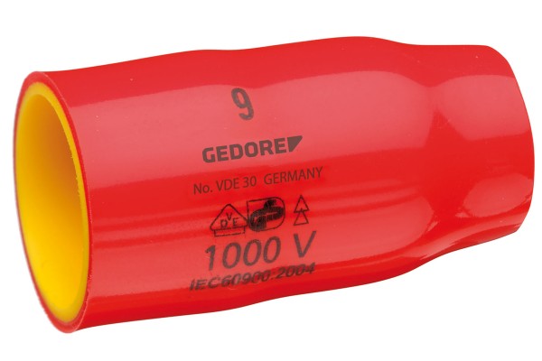 GEDORE VDE-Steckschlüsseleinsatz 3/8" 6-kant 1000V isoliert 6-22mm VDE 30